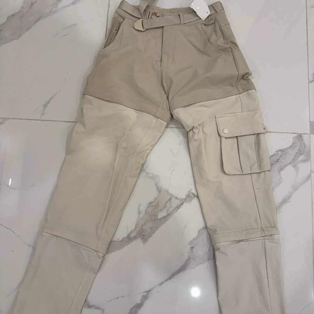 Outdoor Voices Beige and Cream Cargo Pants